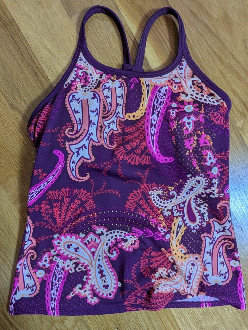 Athleta Purple Paisley Bra Sports Tank, Size XS
